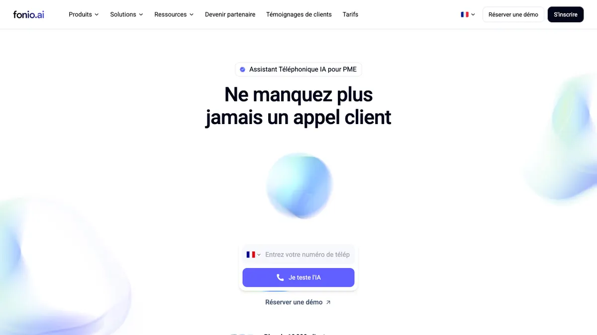 Page d'accueil de Fonio, capture du 14 septembre 2026