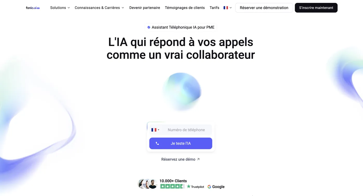 Page d'accueil française de fonio.ai relevée le 3 août 2026
